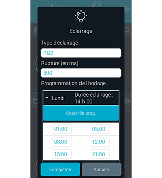 Programmation eclairage